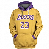 Lakers 23 Lebron James Gold All Stitched Hooded Sweatshirt,baseball caps,new era cap wholesale,wholesale hats